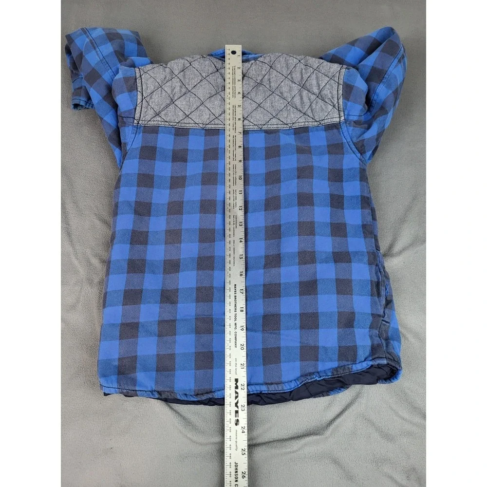 Oshkosh Bgosh Flannel lined Shirt Kids 10‎ Blue Check Plaid Outdoor Lightweight